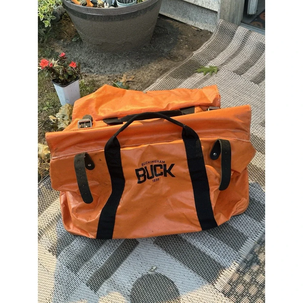 Buckingham Buck Large Tool Bag w/ Handle, Orange/Black 29 x 10 in